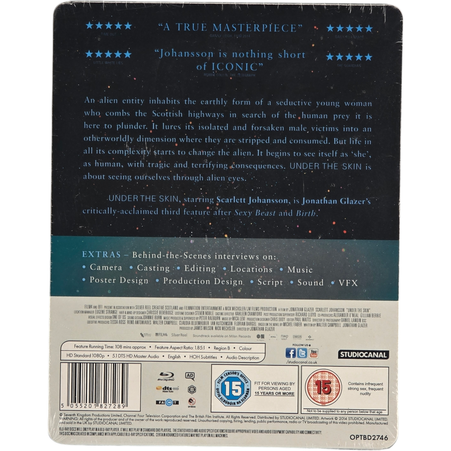 Under the Skin Blu-ray SteelBook Zavvi edition ltd 2000 Ex Scarlett Johansson  B
