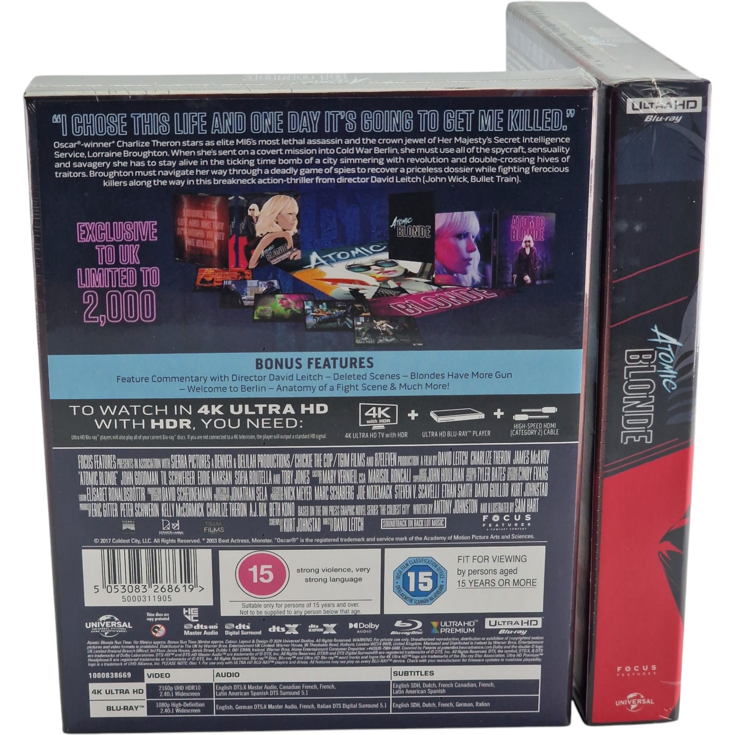 Atomic Blonde 4K Ultra HD + Blu-ray SteelBook Collector Numérotée 2000 Ex Libre