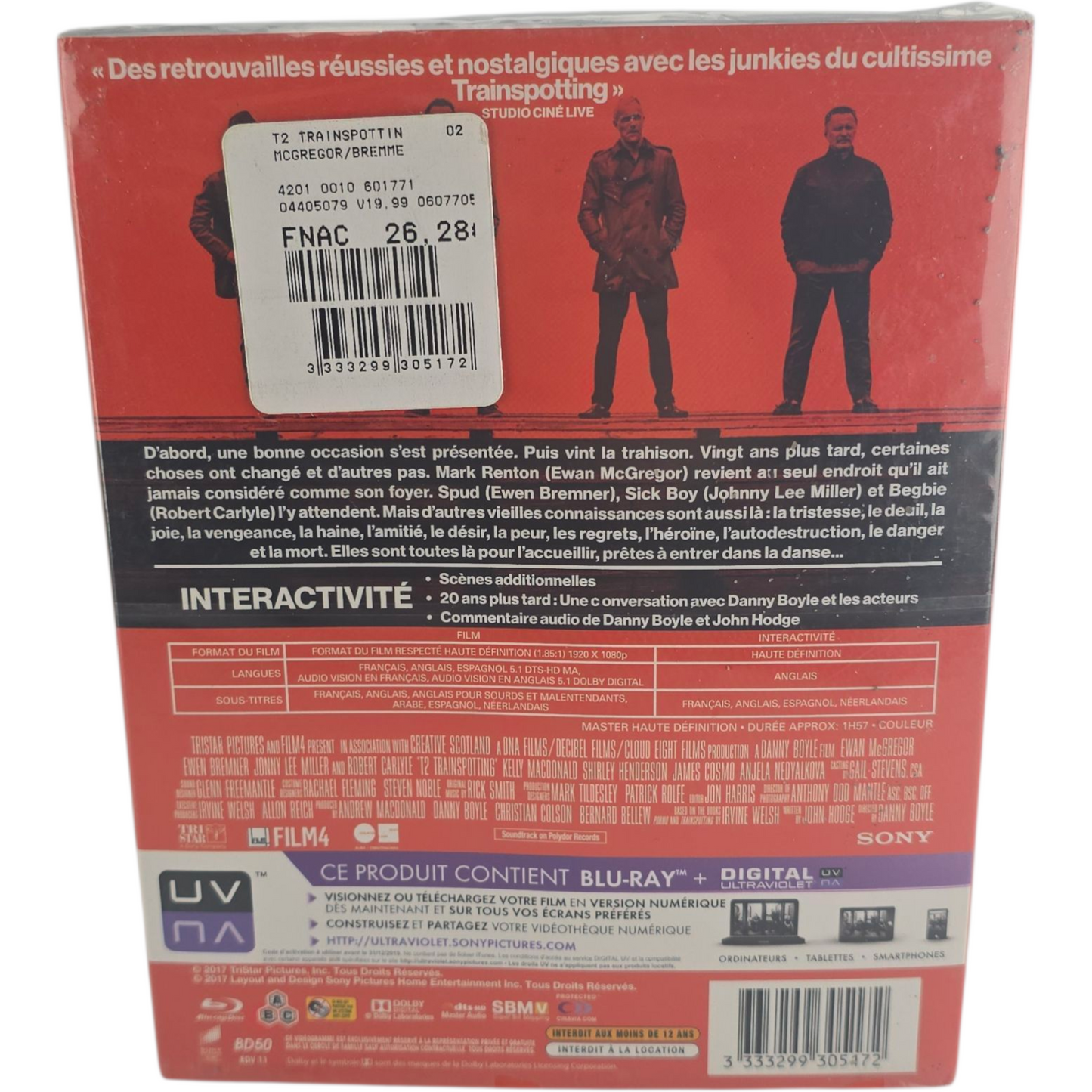 T2 Trainspotting Blu-ray Danny Boyle Avec Ewan McGregor Zone B