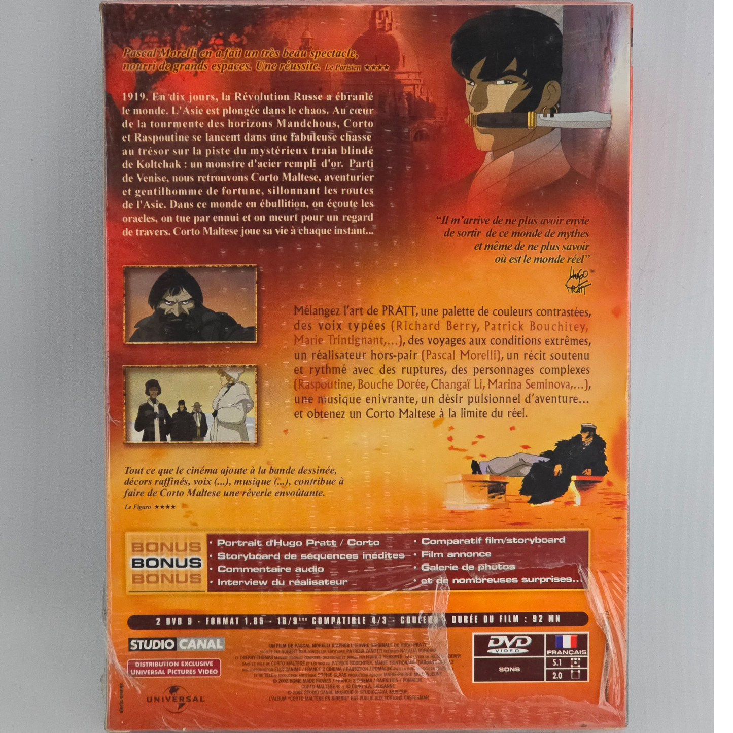 Corto Maltese - La cour secrète des Arcanes 2 X DVD Pascal Morelli  Zone 2