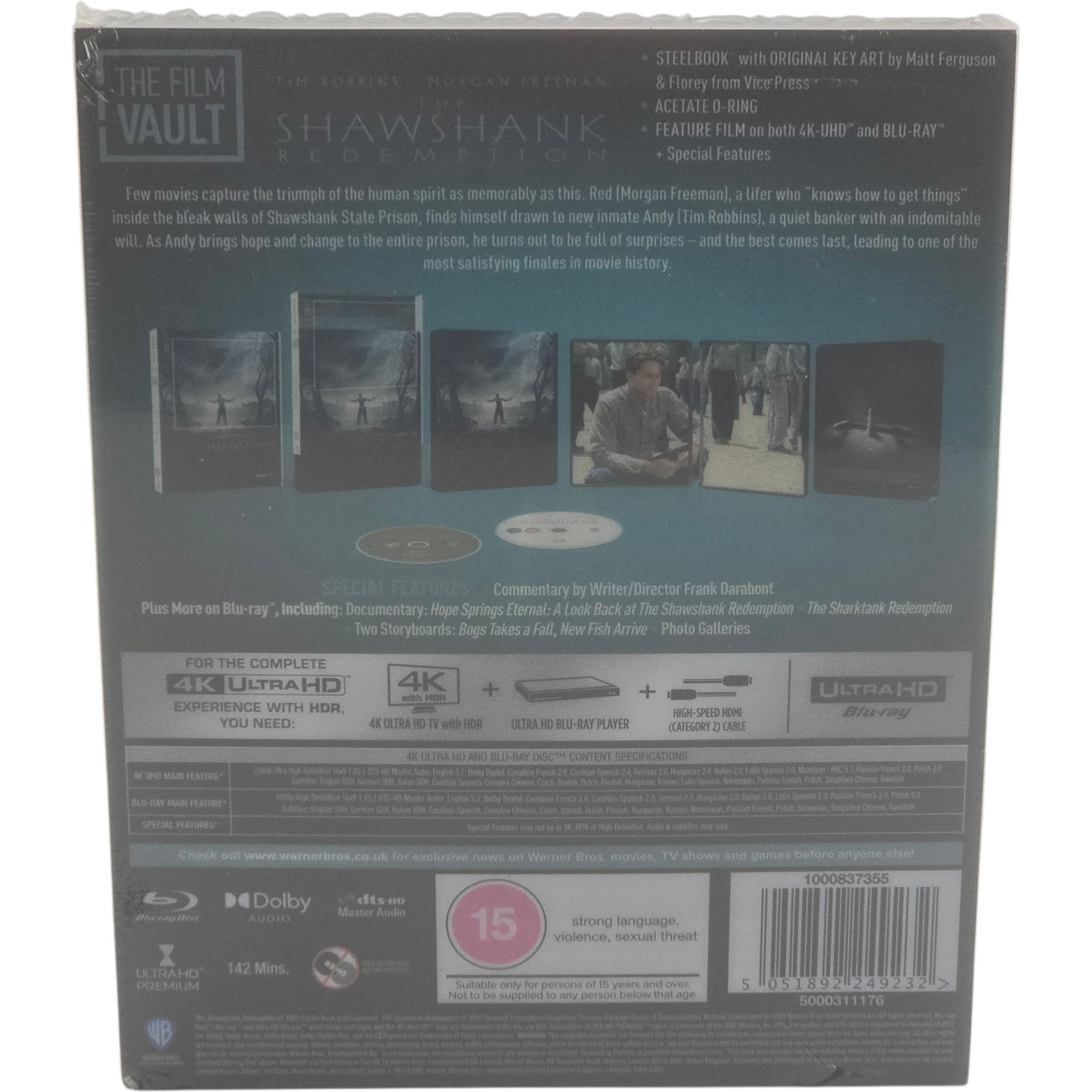 The Shawshank Redemption SteelBook 4K Ultra HD + Blu-ray Les Evades  Vault édition  B