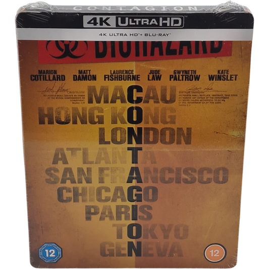 Contagion SteelBook 4K Ultra HD + Blu-ray Matt Damon Kate Winslet Thriller VF