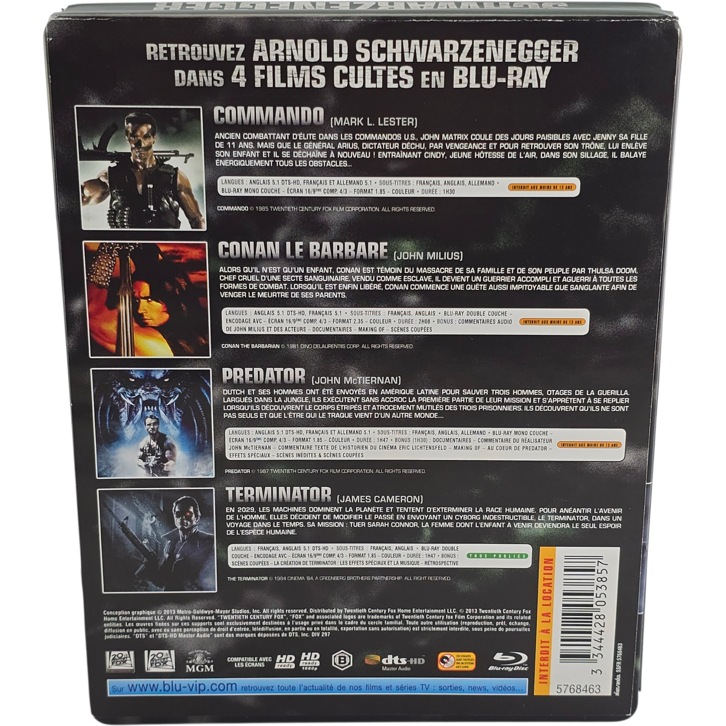 Arnold Schwarzenegger Collection Blu-ray SteelBook Metal Box 4 Films B