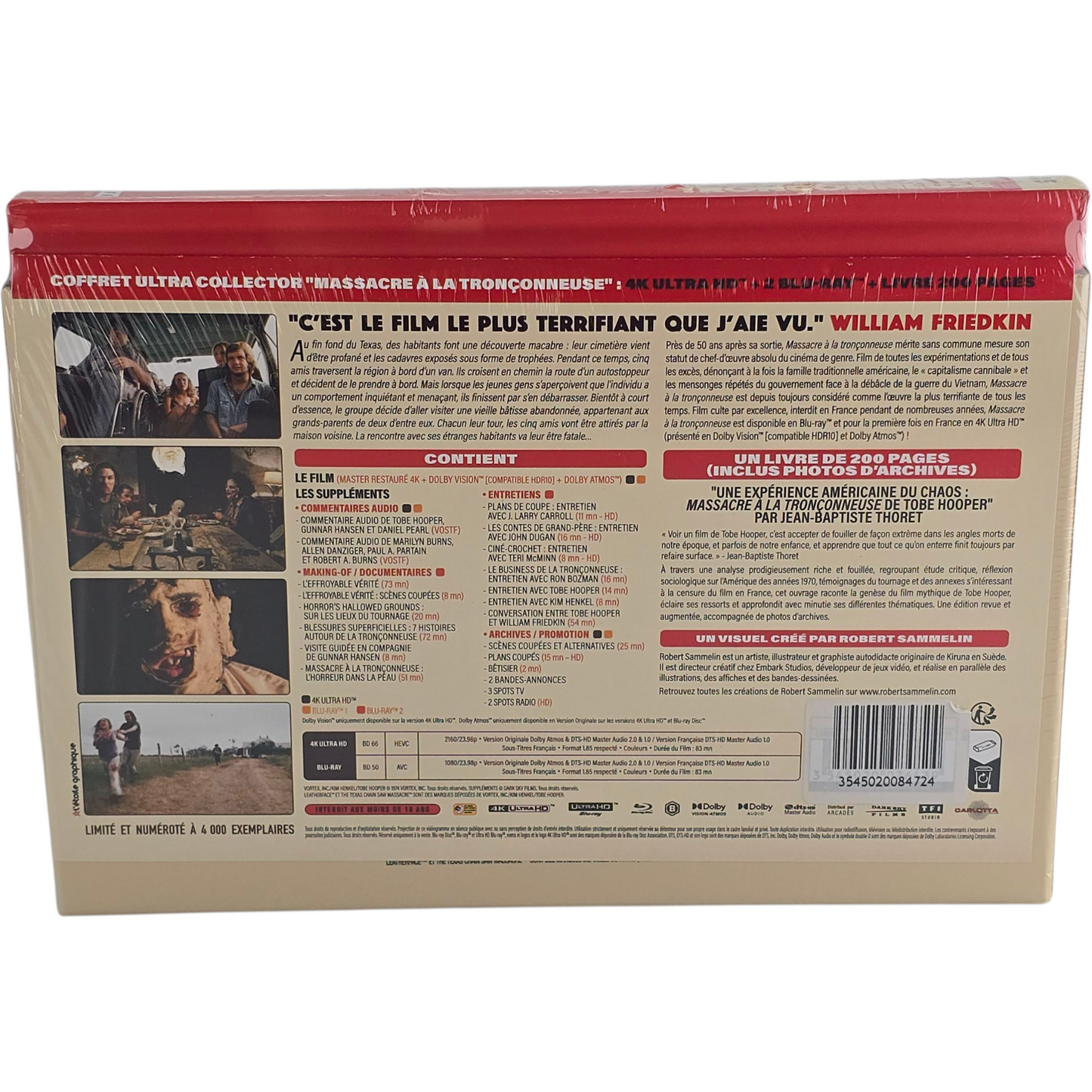 Massacre à la tronçonneuse Ultra Collector 4K HD Blu-ray + DVD + Livre -18 Zone B