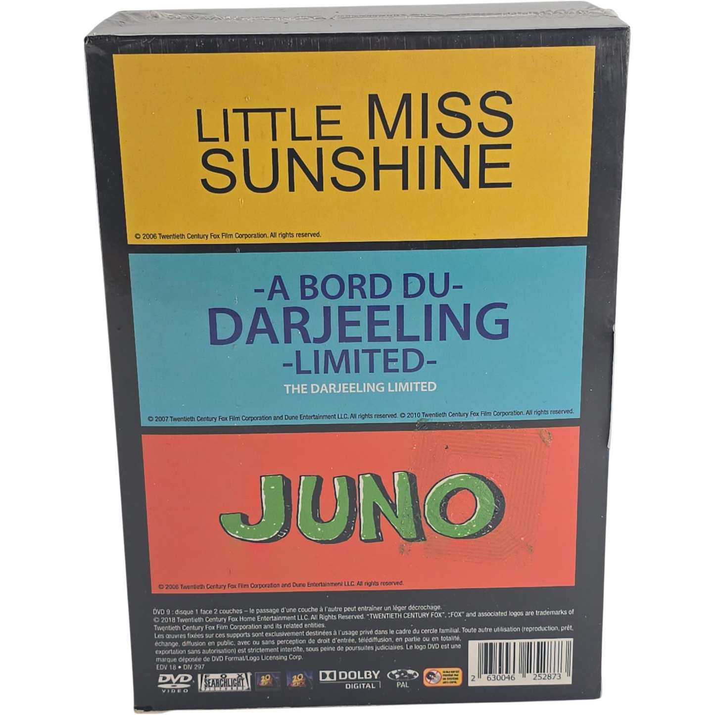 Coffret 3 Films DVD Little Miss Sunshine + A bord du Darjeeling + Juno + bonus Zone B