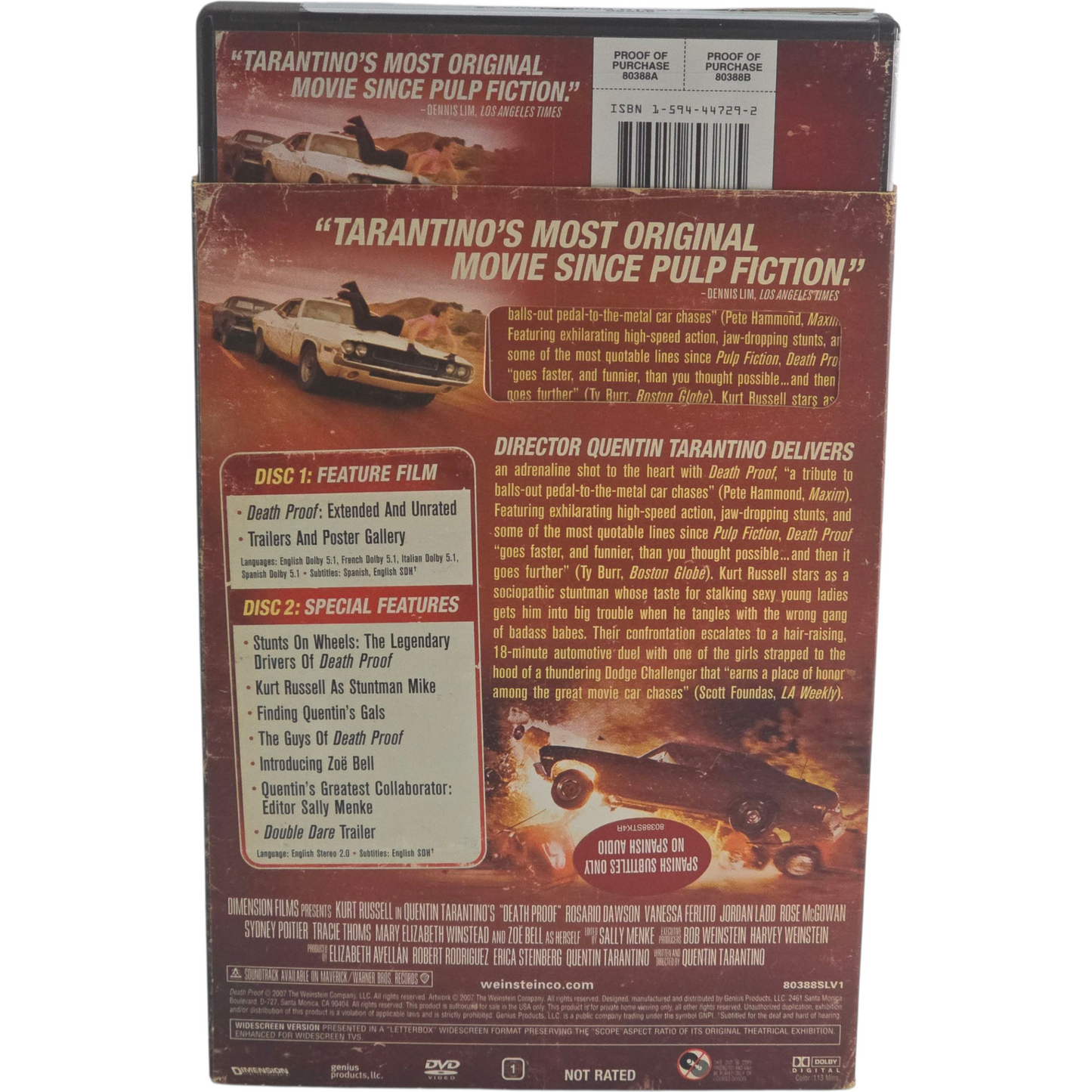 Death Proof DVD Collector's Extended Unrated 2-Disc Special Zone 1 [ -18]