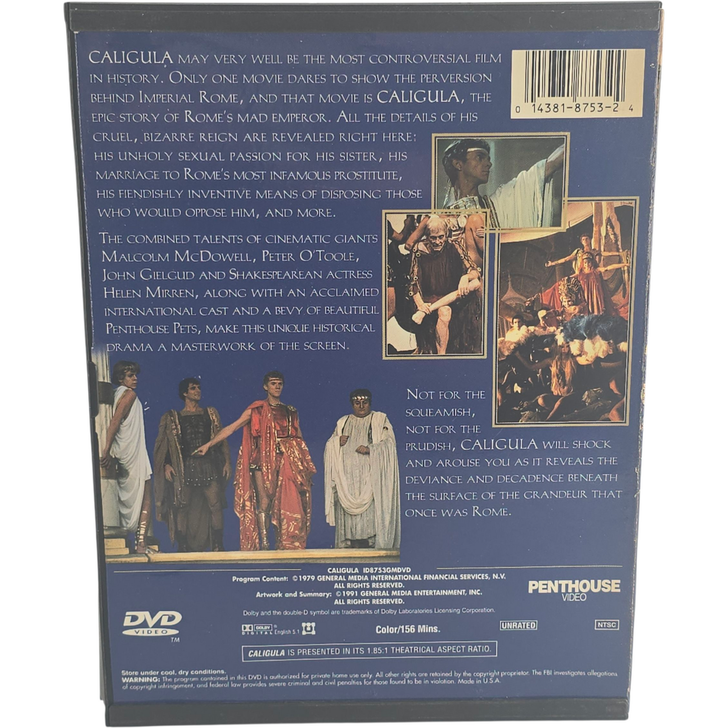 Caligula DVD Snap Case Unrated Twentieth Anniversary [-18] Zone 1 US Import