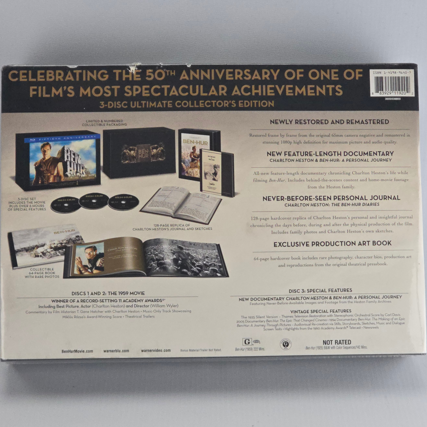 Ben-Hur Blu-ray Coffret Prestige Ultimate Collector Edt Charlton Heston  Zone 1