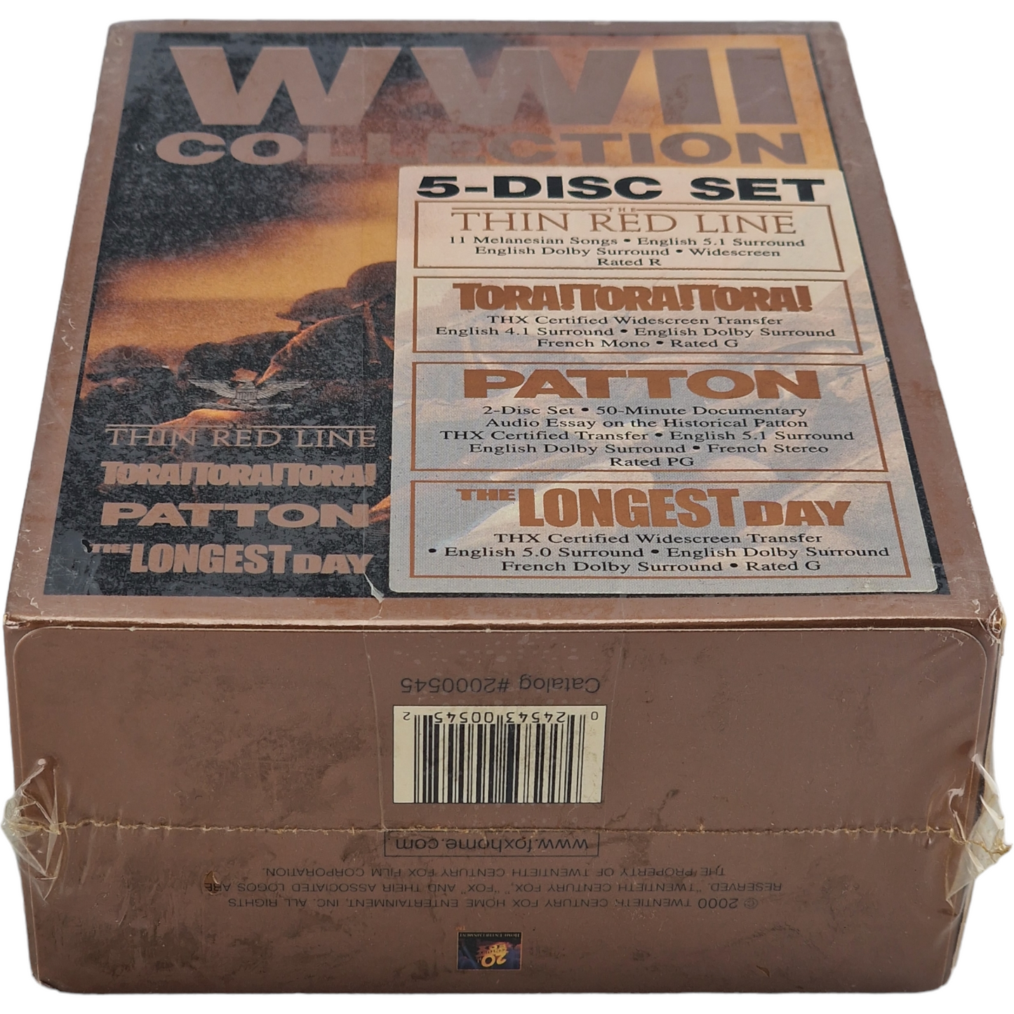 World War II Collection DVD 4 Films:Thin Red Line,Tora,Patton,Longest Day Zone A