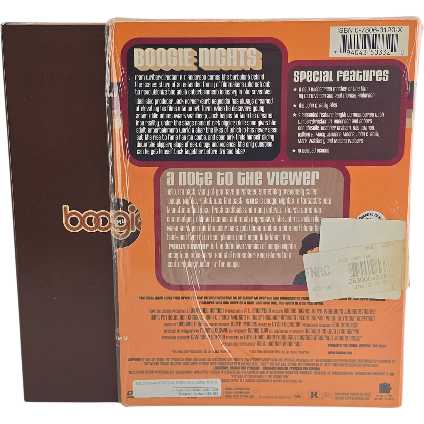Boogie Nights DVD DigiPack New Line Platinum  Mark Wahlberg Zone 2