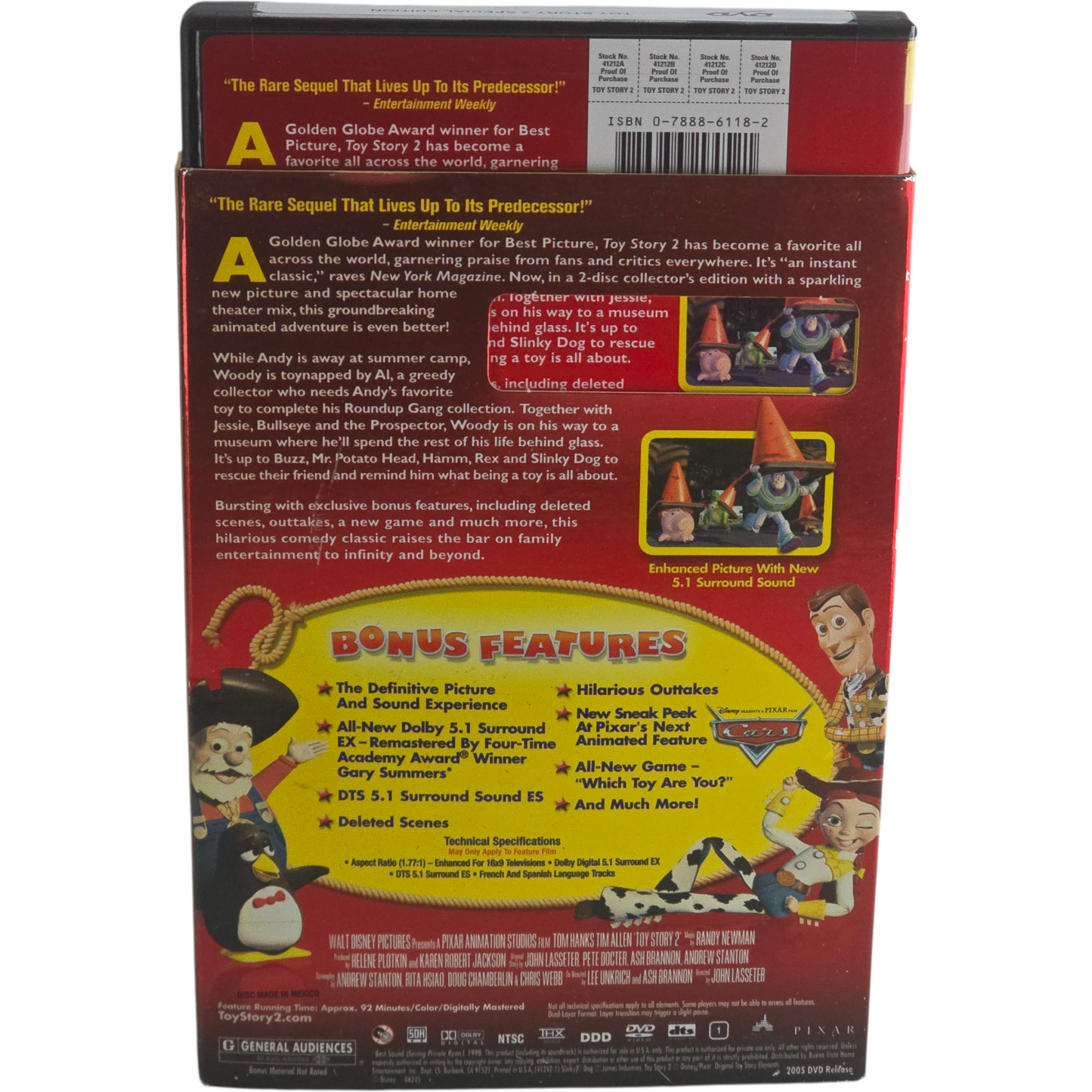 Toy Story 2 Disney Classic 2-Disc Collector's Zone 1 US Import