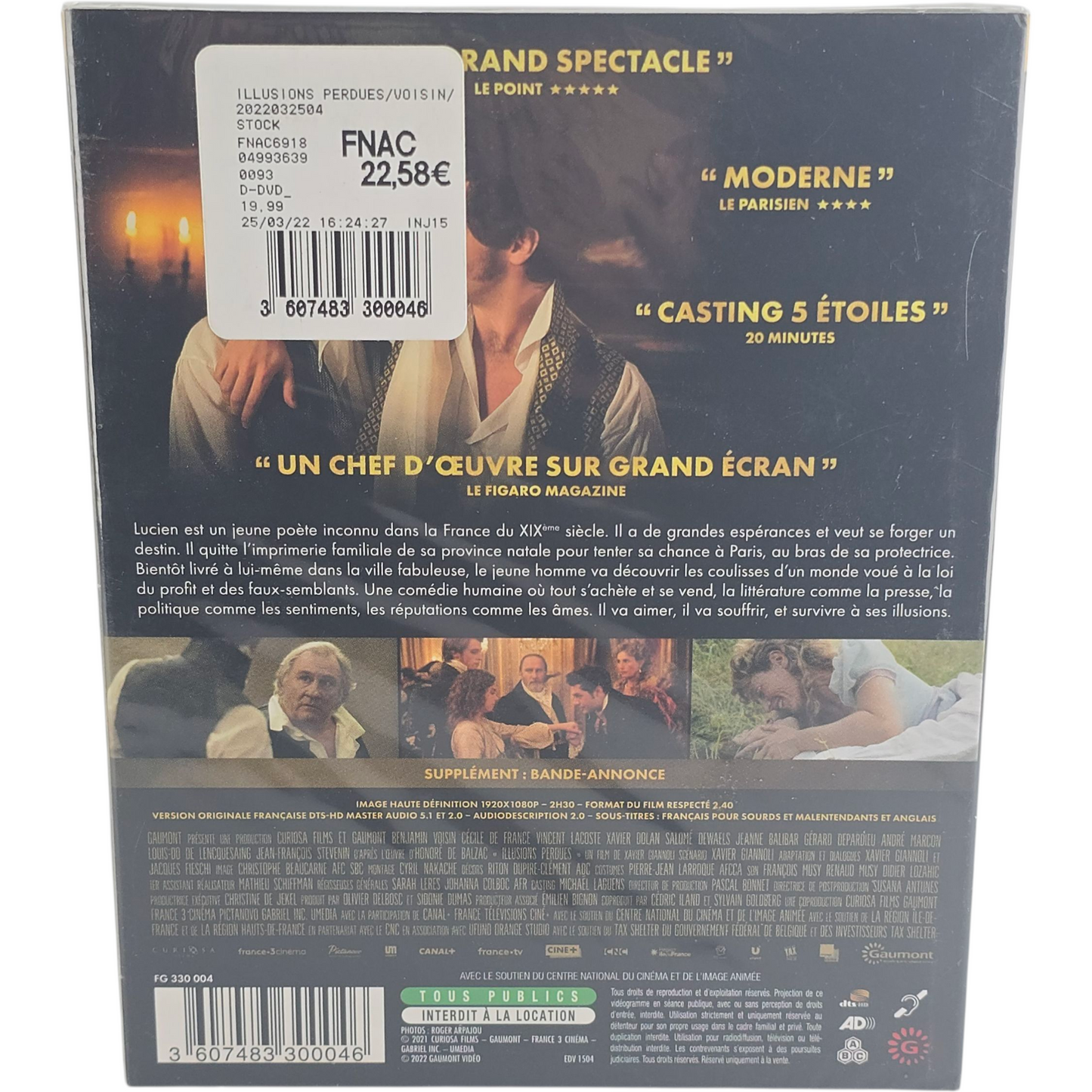 Illusions Perdues  Blu-Ray de Xavier Giannoli Benjamin Voisin, Cécile de France B