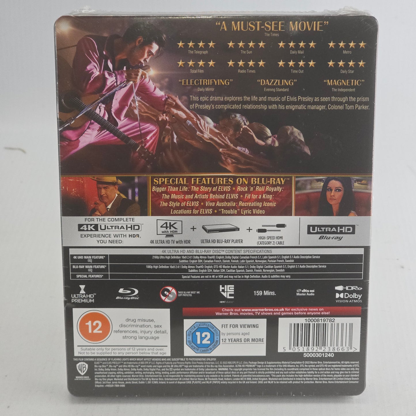 Elvis 4K Ultra HD + Blu-ray SteelBook Débossé Limited Edition Zone B . A