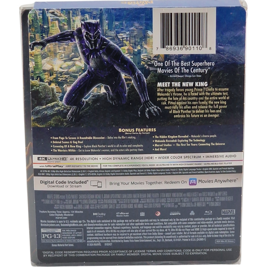 Black Panther (2018) – SteelBook 4K Ultra HD + Blu-ray – Zone A