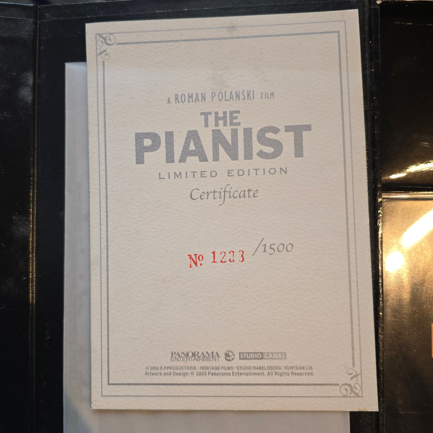 The Pianiste DVD Édition limitée et numérotée 1500 Ex + Piano en cristal [Cassé ] Zone 3