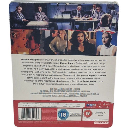 Basic Instinct Blu-ray SteelBook Michael Douglas,Sharon Stone Zavvi 2000 Ex