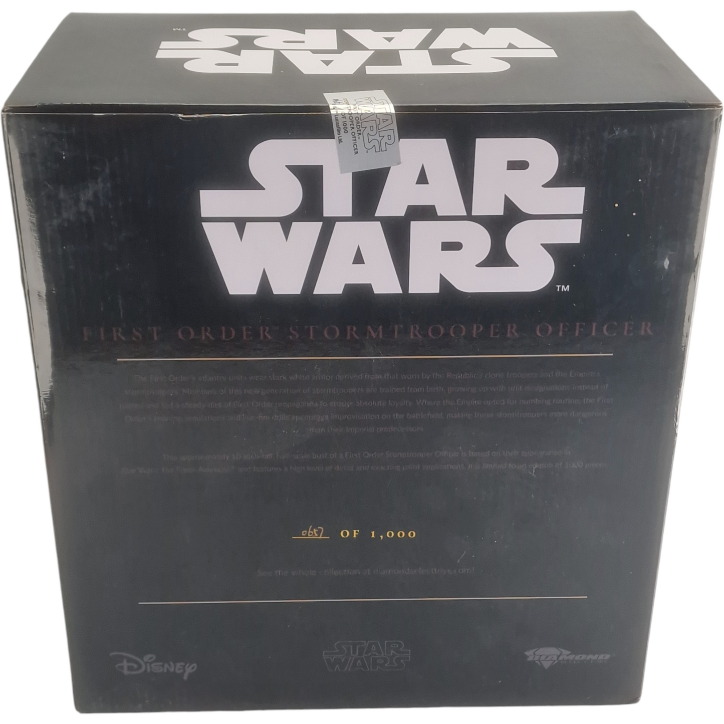 Star Wars:  Buste First Order Stortrooper Officer 1000 ex Diamond Select Neuf 25 Cm