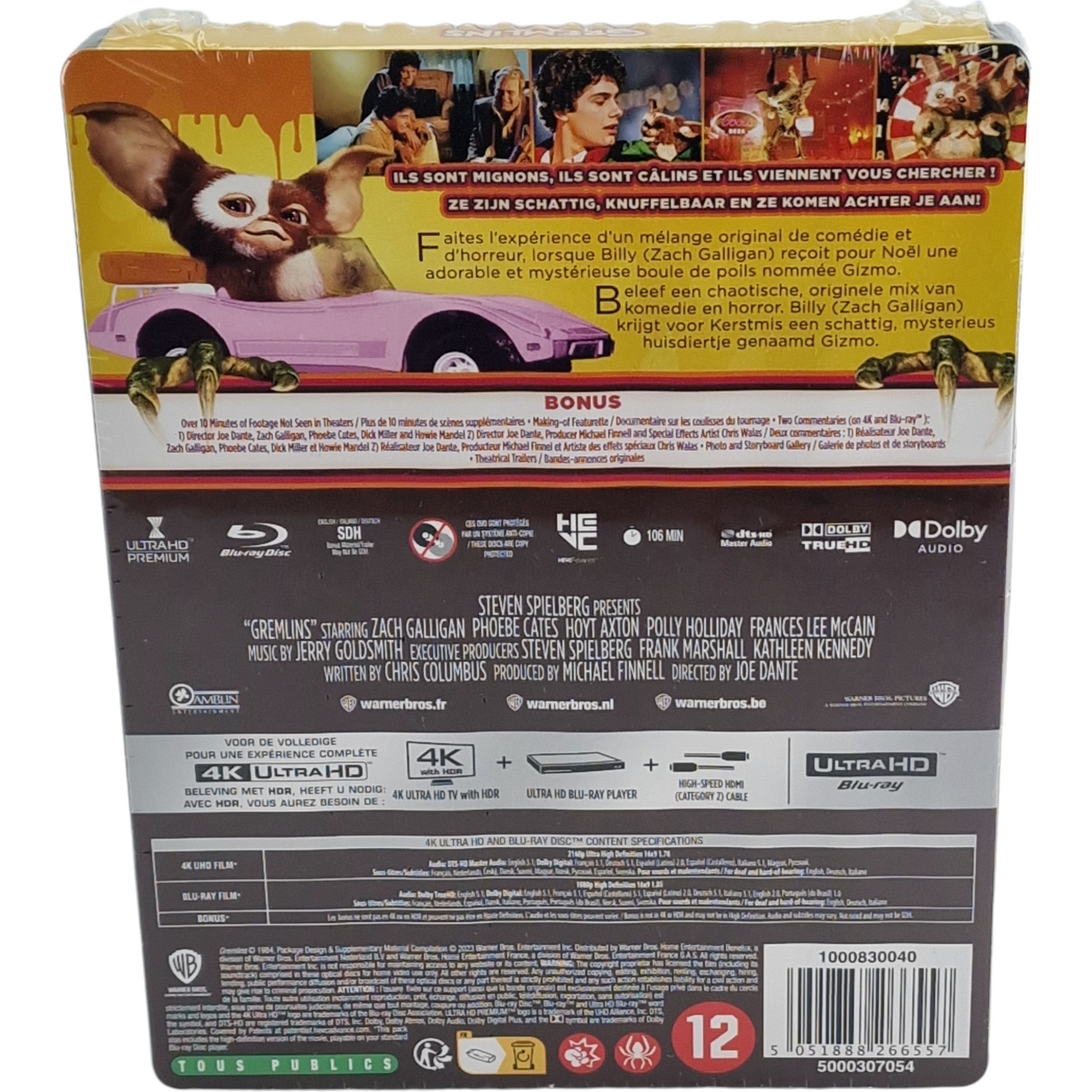 Gremlins 1984  Édition limitée Steelbook 4 K UHD + Blu-ray  Zone B