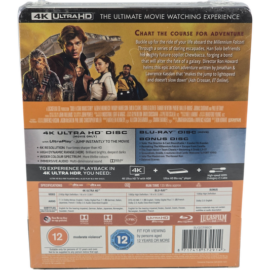 Solo: A Star Wars Story 4K Ultra HD + Blu-ra Zavvi Limitée Exclusive 2020 Zone B