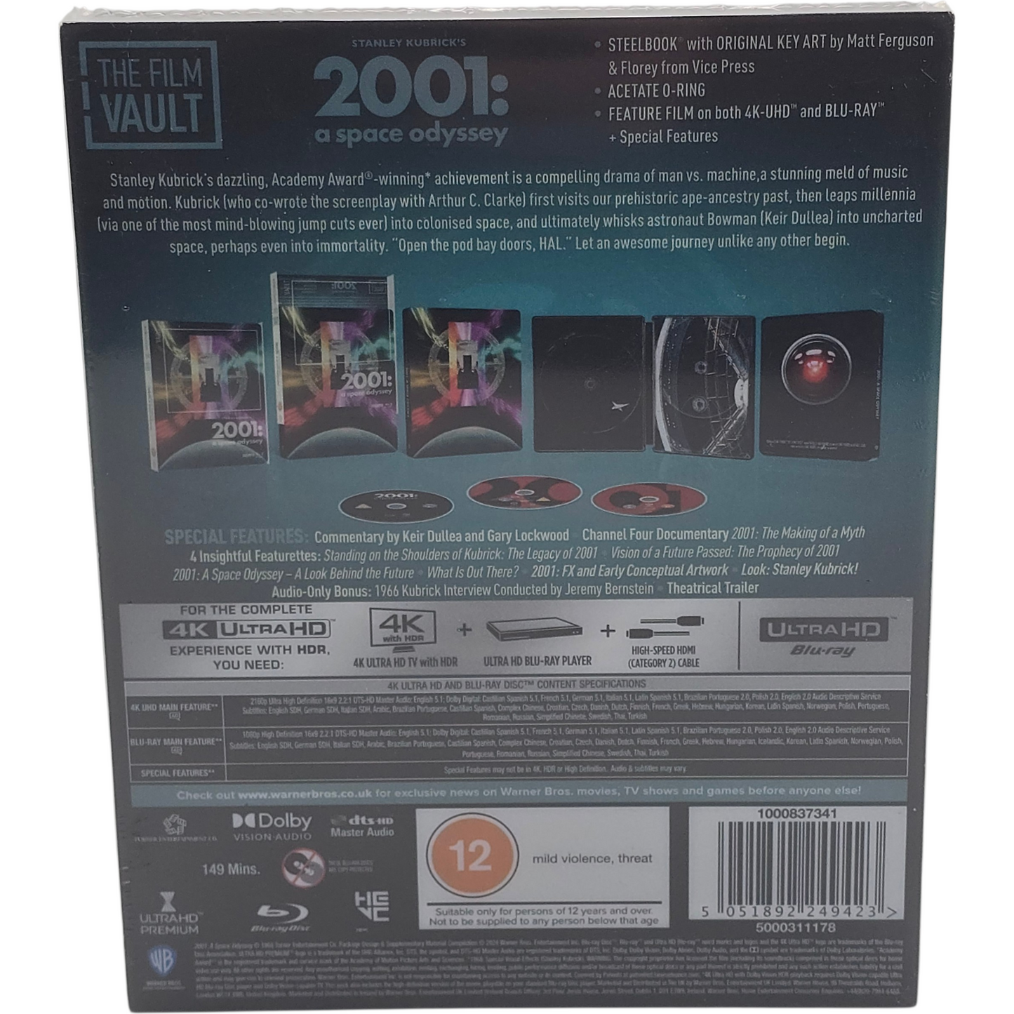 2001 : A Space Odyssey Steelbook 4K Ultra HD + Blu-ray Limited Film Vault Edition B