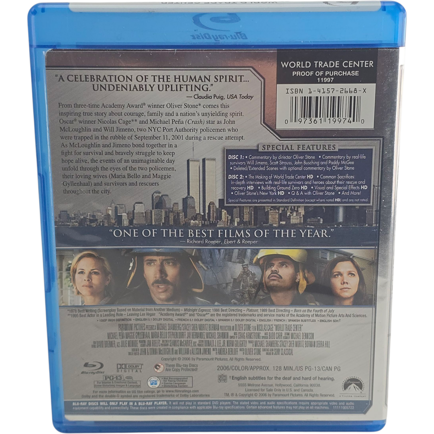 World Trade Center  Blu-Ray Oliver Stone  Nicolas Cage  Zone A
