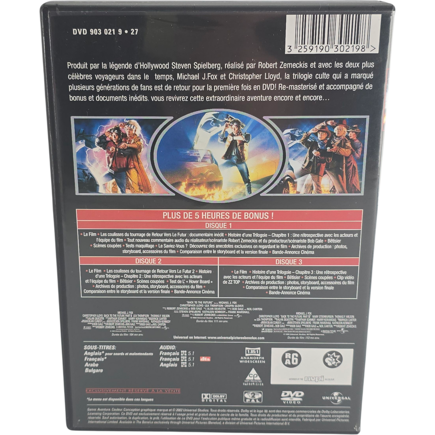 Retour vers le futur DVD Trilogie - Robert Zemeckis L'Intégrale 3 Films Zone B