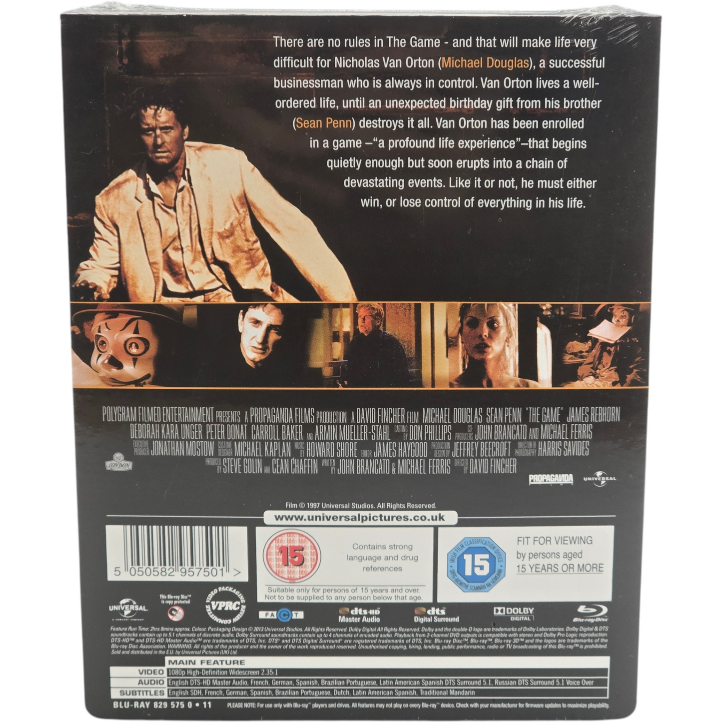 The Game Blu-ray Steelbook Débossé Zavvi limitée Michael Douglas,Sean Penn Libre