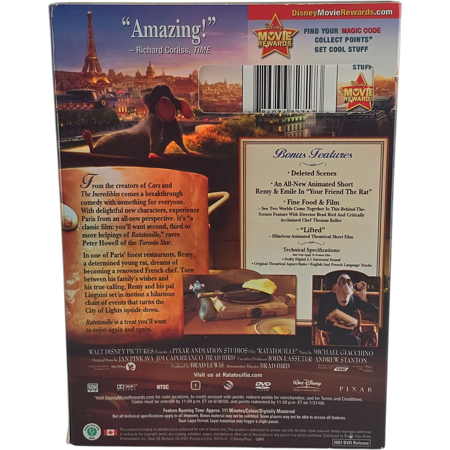 Ratatouille 2 X DVD Walt Disney  Classic Collection Zone 1 US Import