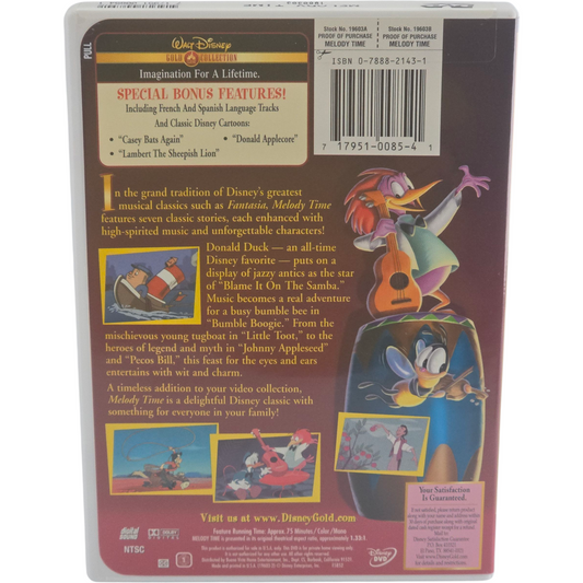 Melody Time DVD Disney Gold Collection – Zone 1 US