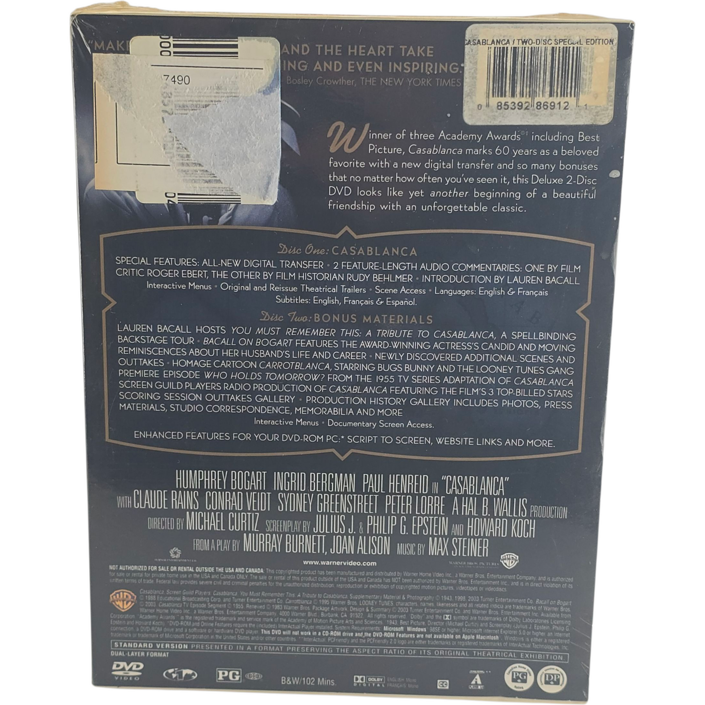 Casablanca DVD DigiPack  Two-Disc Special Edition Zone 1 US Import