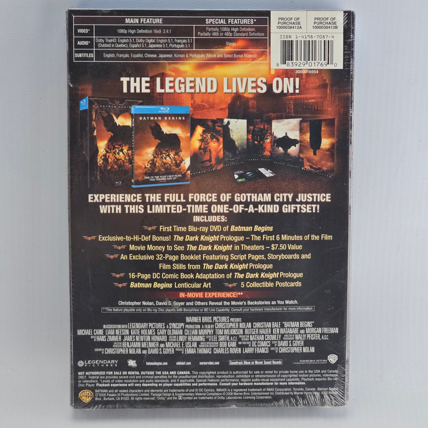 Batman Begins  Limited Edition Gift Set Blu-ray avec Lenticular + Comic Book Zone 1