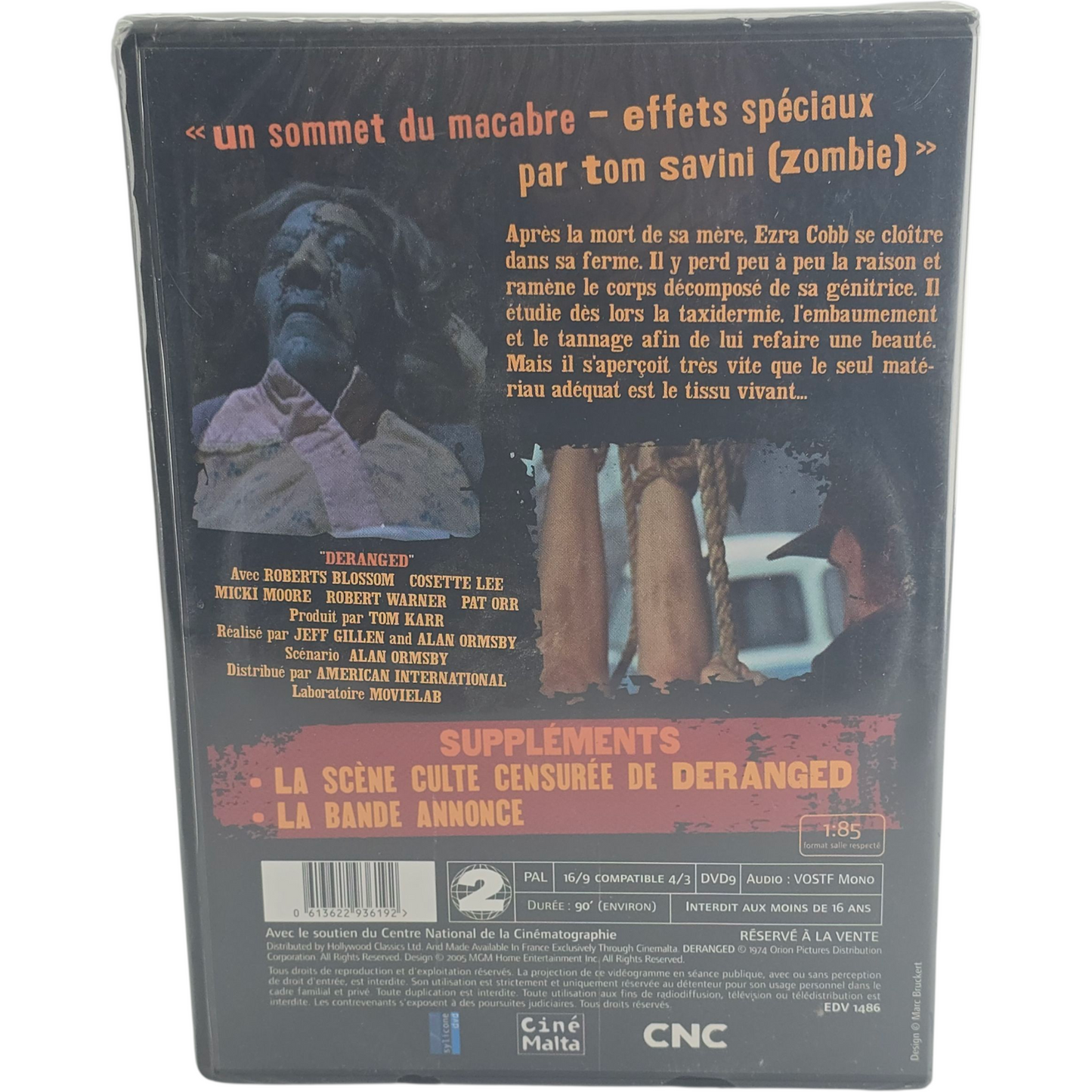 Deranged DVD MadMovies Jeff Gillen  Zone B [-18]