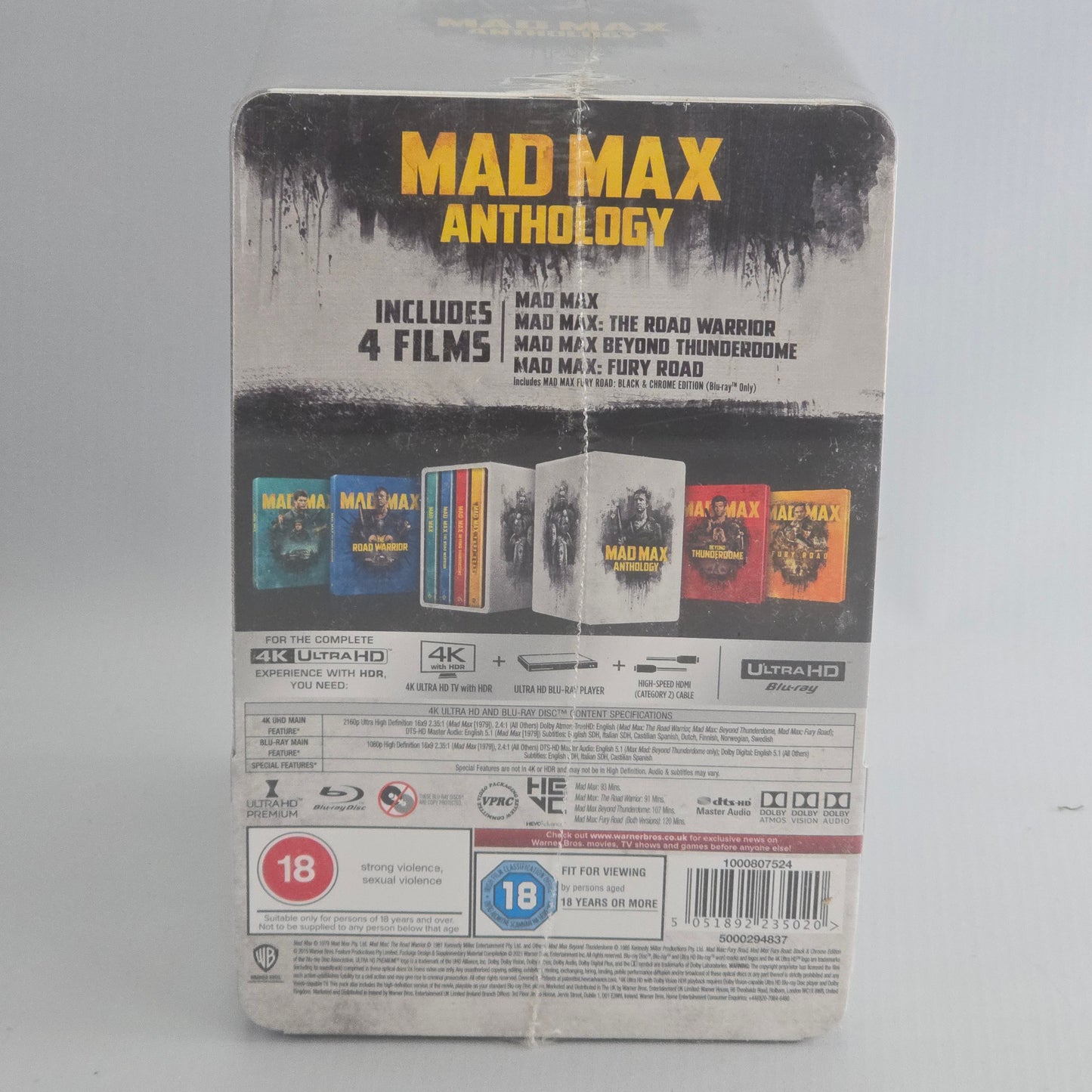 Mad Max Anthology 4K Ultra HD + Blu-ray SteelBook Ltd Zavvi 4 Films Zone Libre