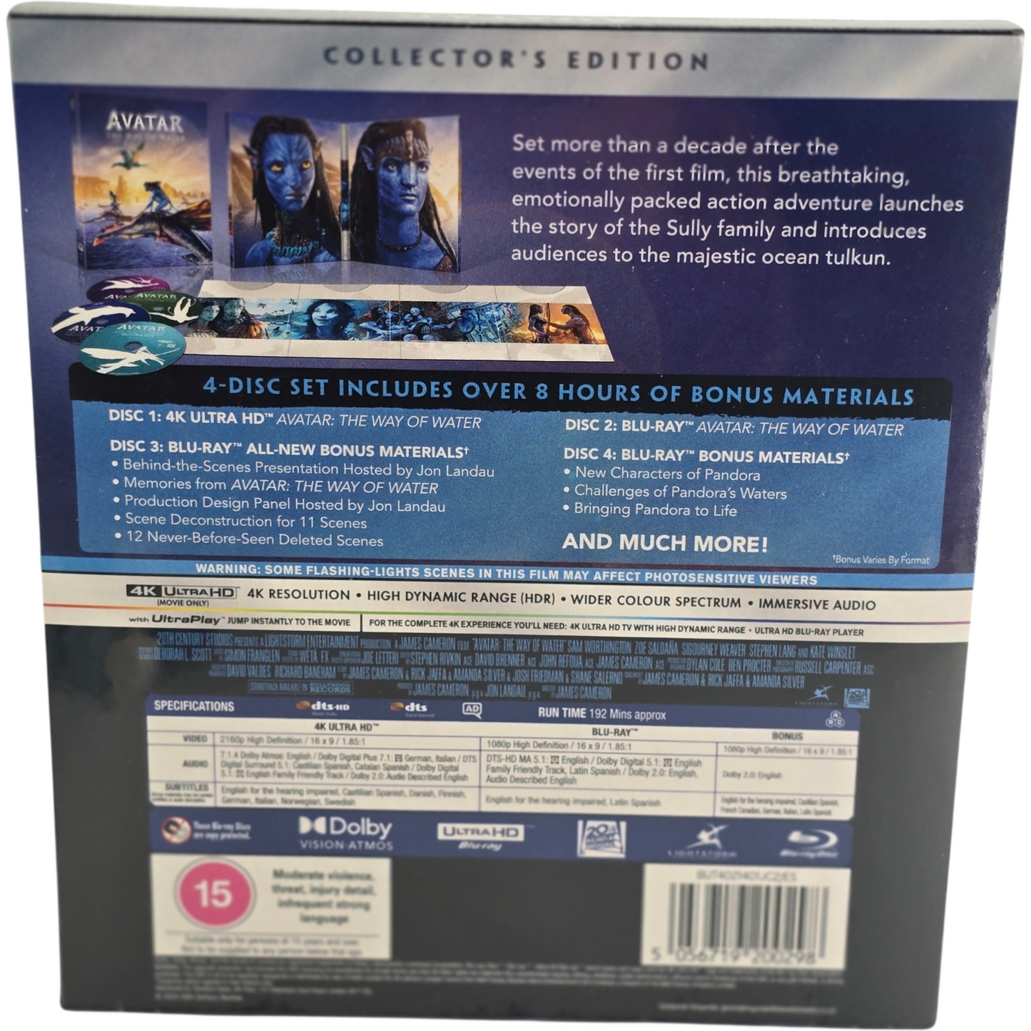 Avatar:The Way of Water DigiPack 4K HD+Blu-ray Collector's 4 Disques Libre