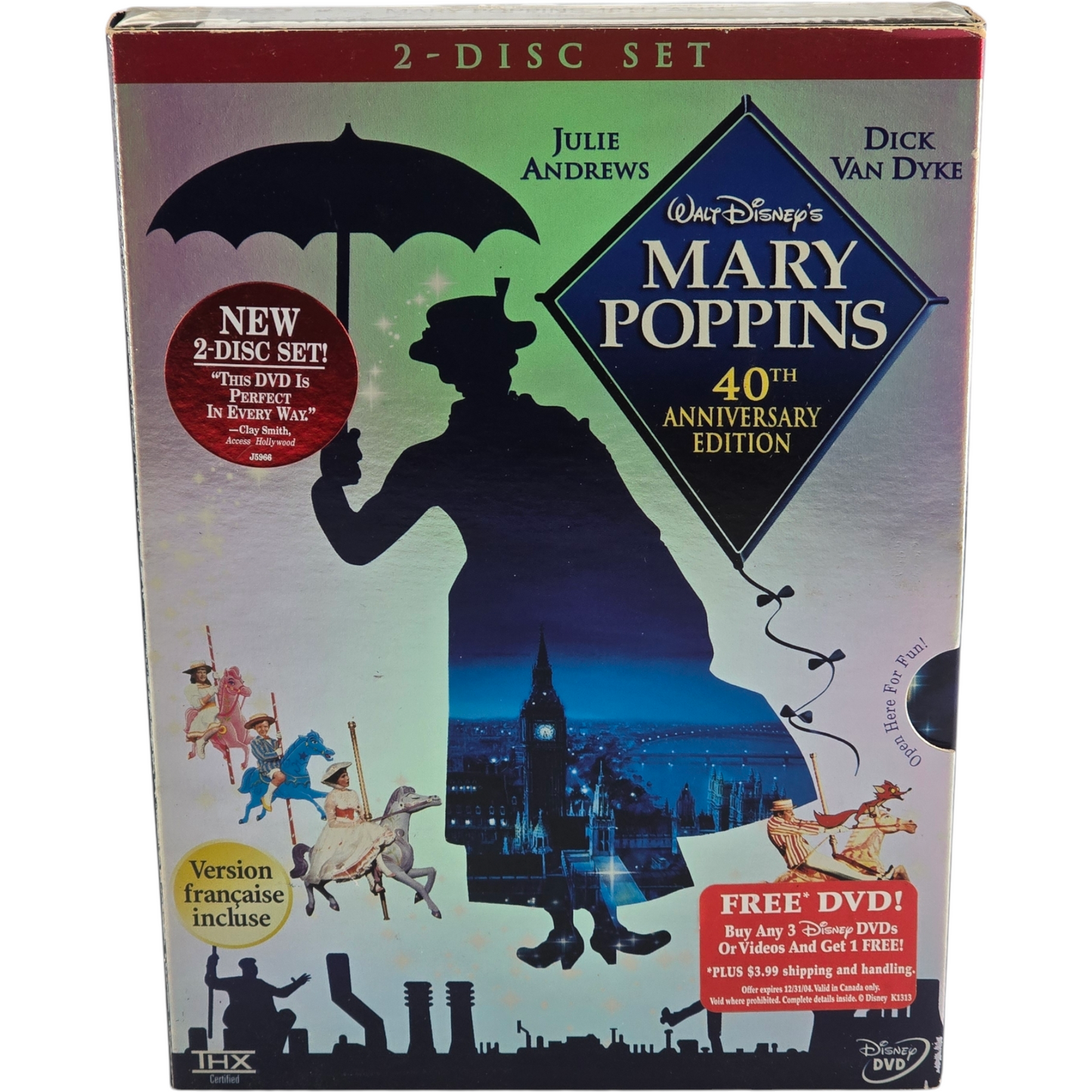 Mary Poppins DVD Walt Disney Édition du 40e anniversaire Canada 2004 VF Region A