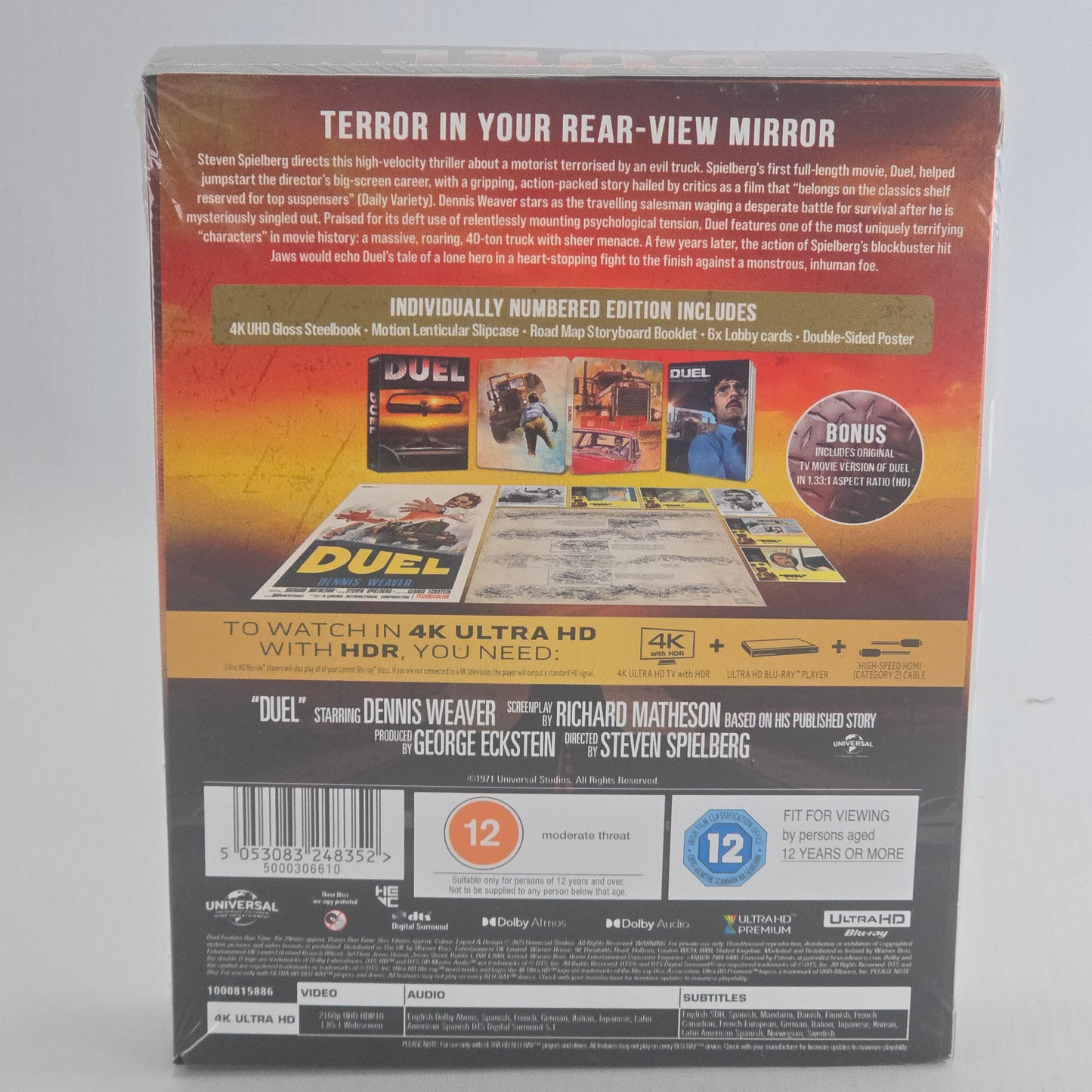 Duel SteelBook 4K Ultra HD Collector Lenticulaire 3000 Ex Numérotée Zone Libre