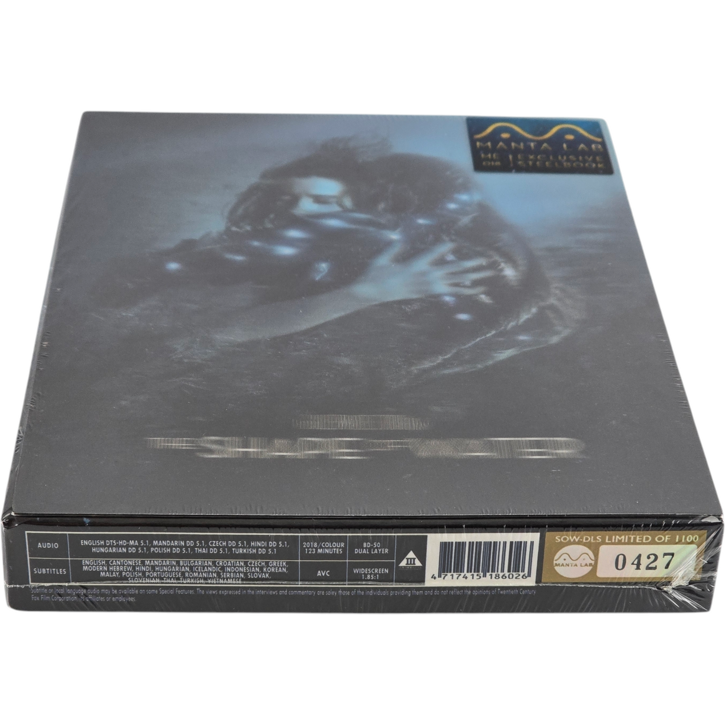 The Shape of Water Blu-ray Steelbook Double Lenticulaire Full Slip Mantalab 1100  Ex