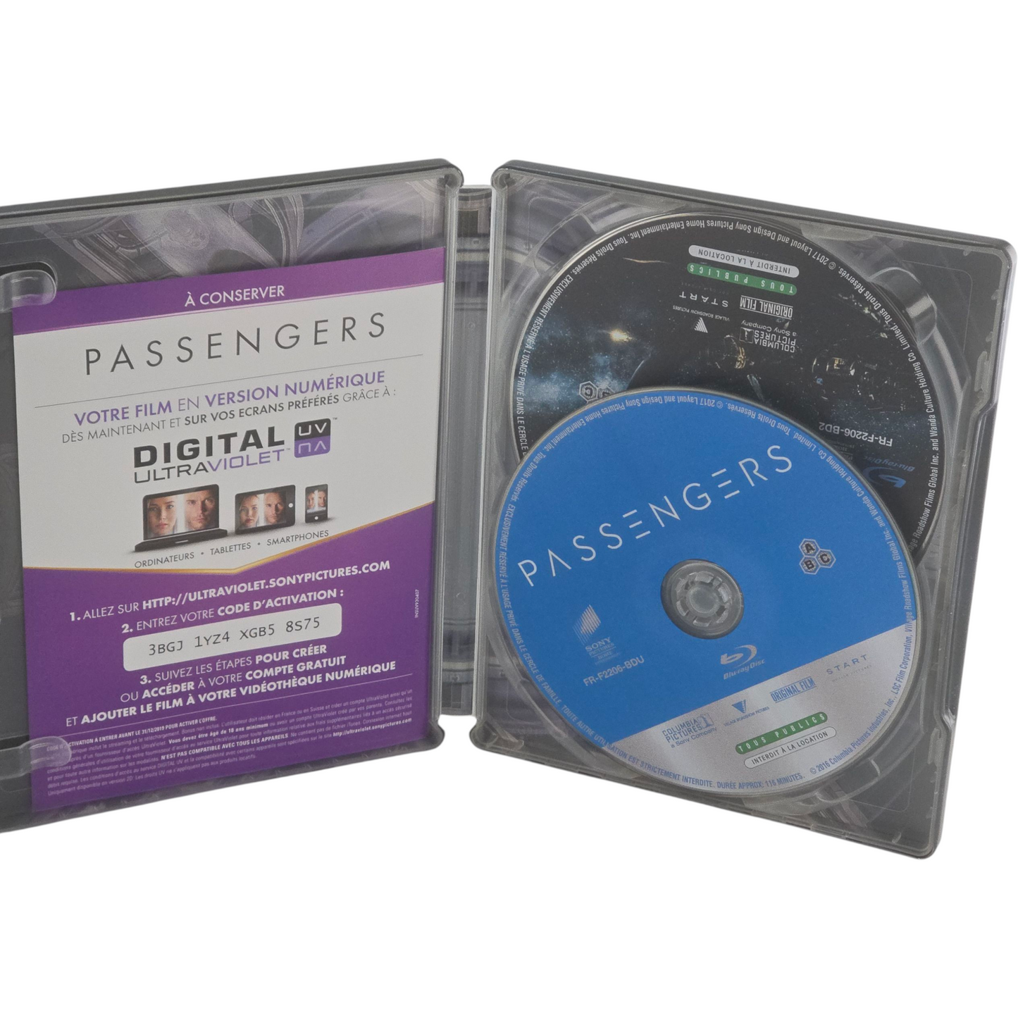 Passengers Blu-ray Steelbook Débossé Édt Ltd Jennifer Lawrence,Chris Pratt B