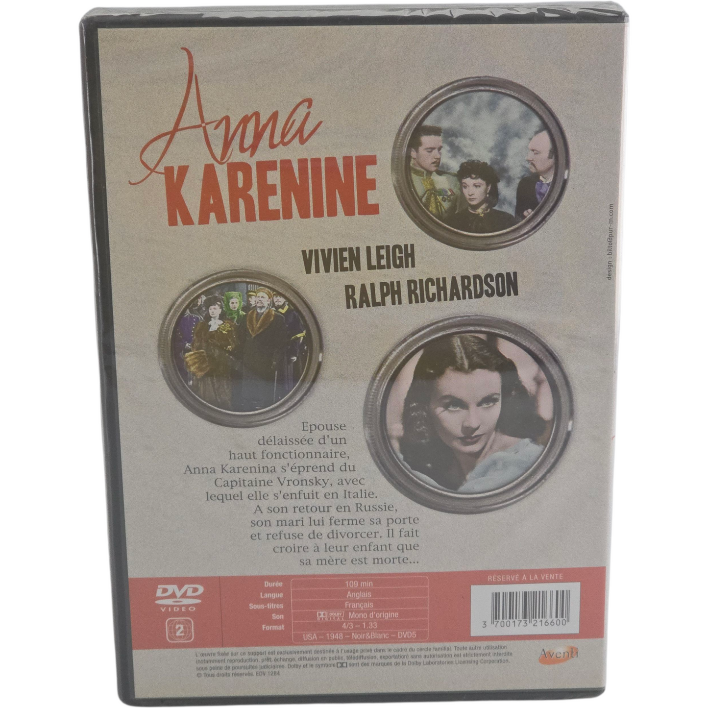 Anna Karénine DVD Vivien Leigh, Ralph Richardson Zone 2