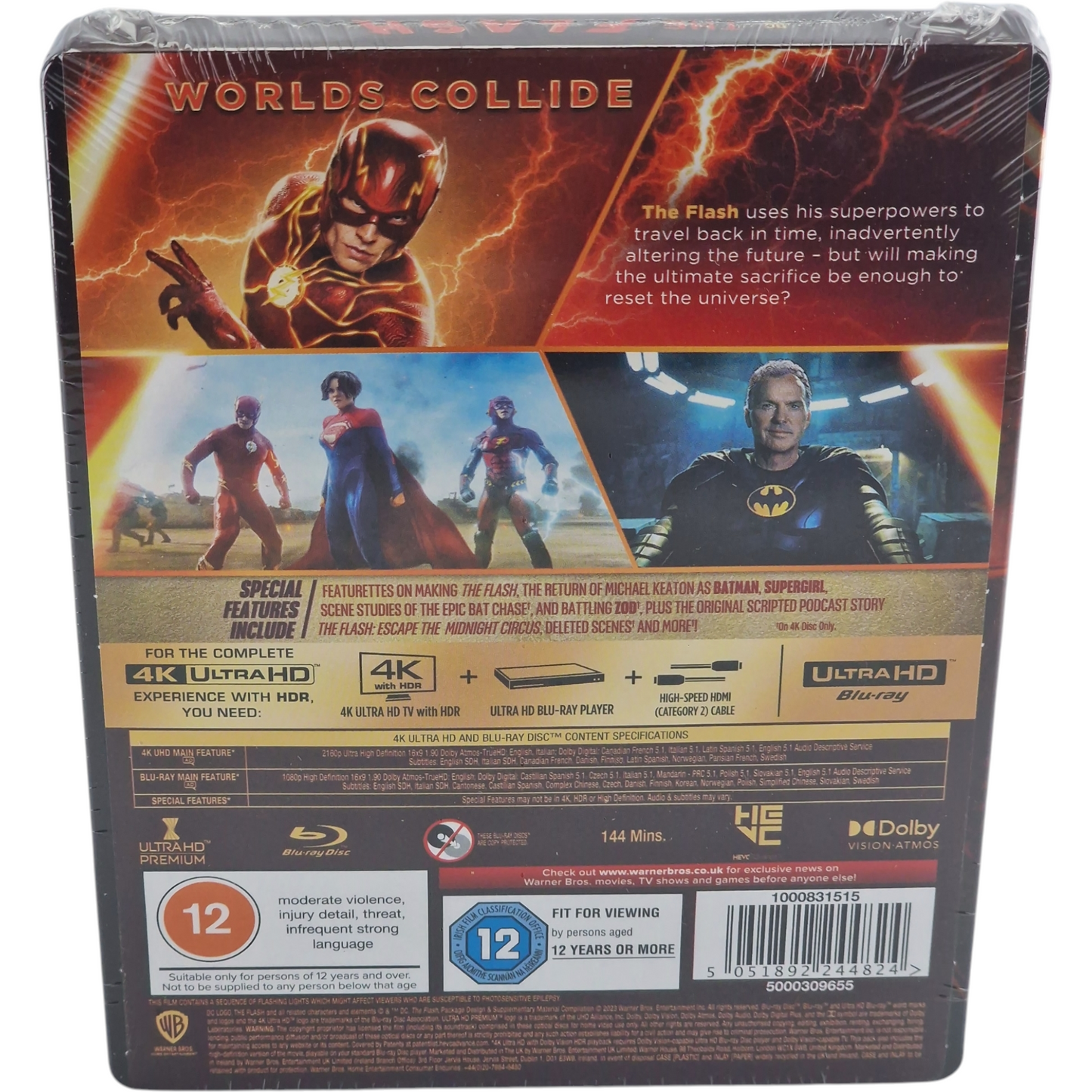 The Flash : SteelBook 4K Ultra HD + Blu-ray édt Ltd Ezra Miller, Michael Keaton