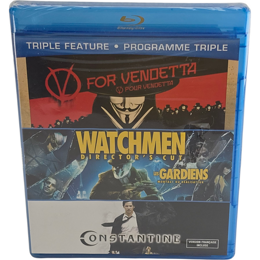 V for Vendetta + Watchmen + Constantine Blu-ra Warner Triple Feature Zone A