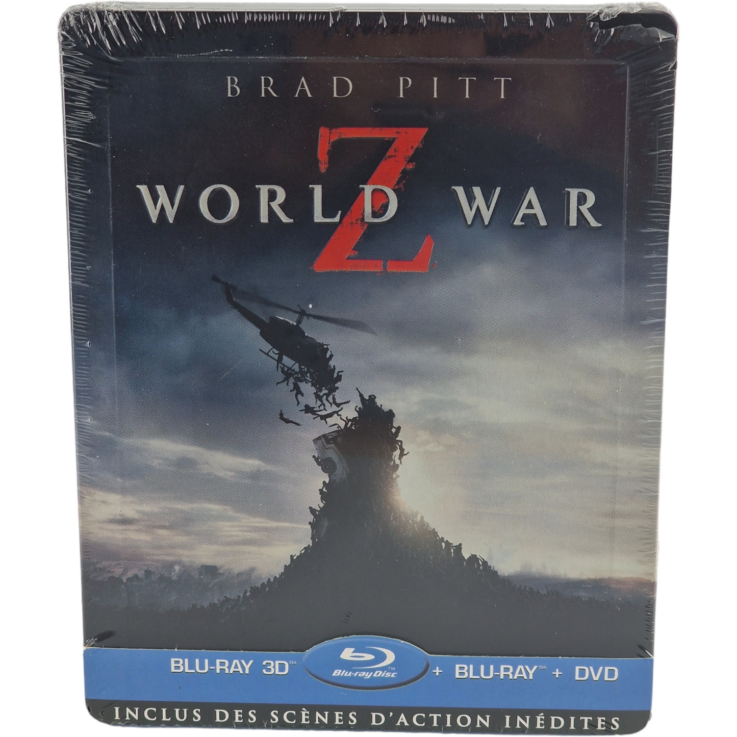 World War Z Blu-ray 3D +2D +DVD Steelbook embossé édit Limitée Brad Pitt Libre