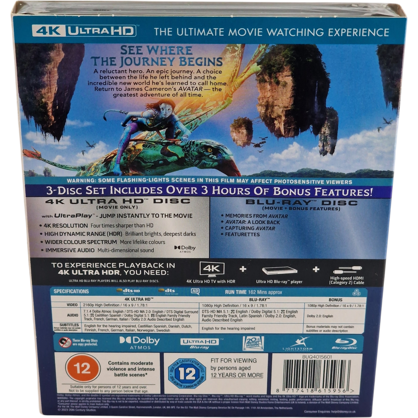 Avatar 4K Ultra HD + Blu-ray + [étui] James Cameron 2023 Region Libre