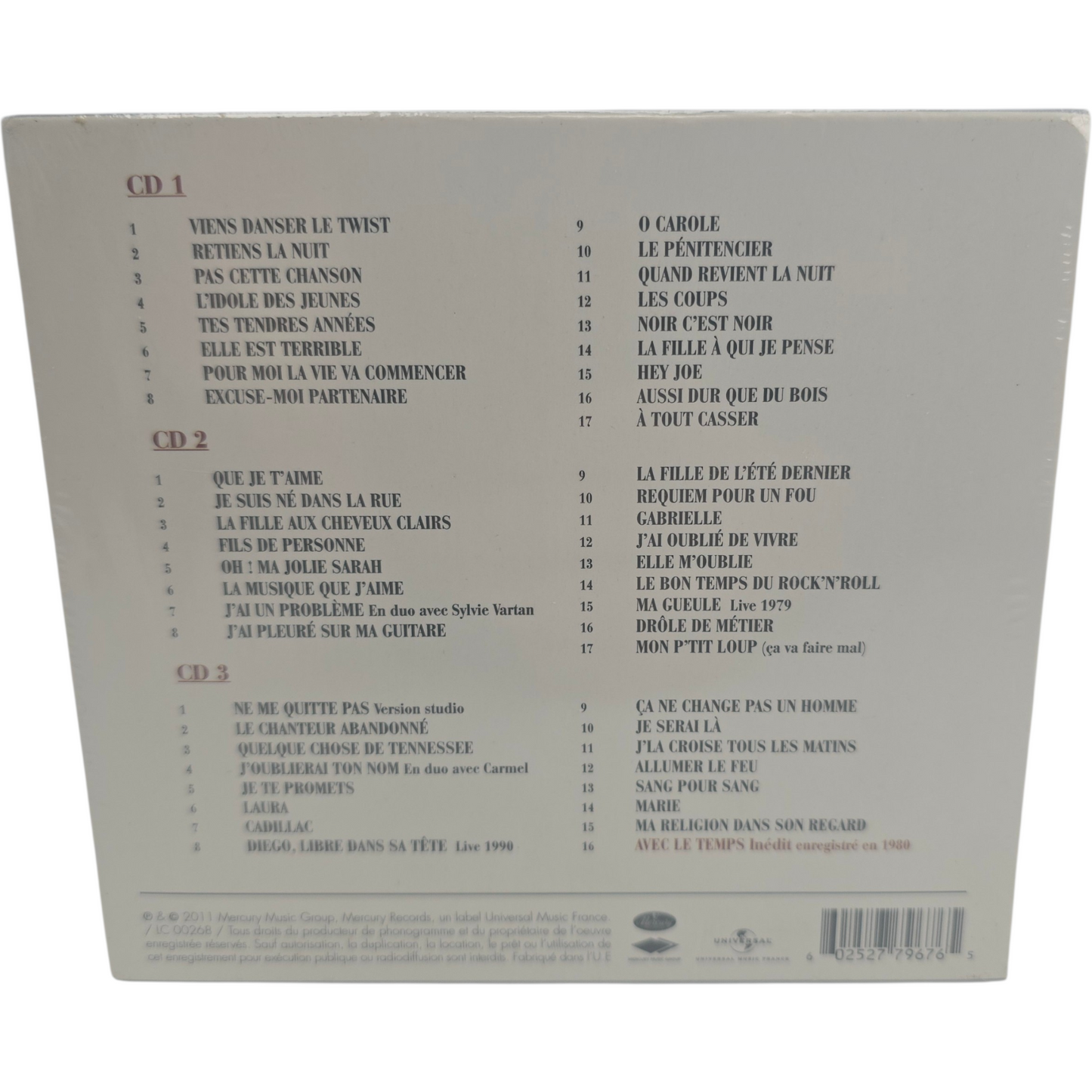 Johnny Hallyday 50 Ans 50 Standards Coffret 3 CD Best Of Hits Rock Français