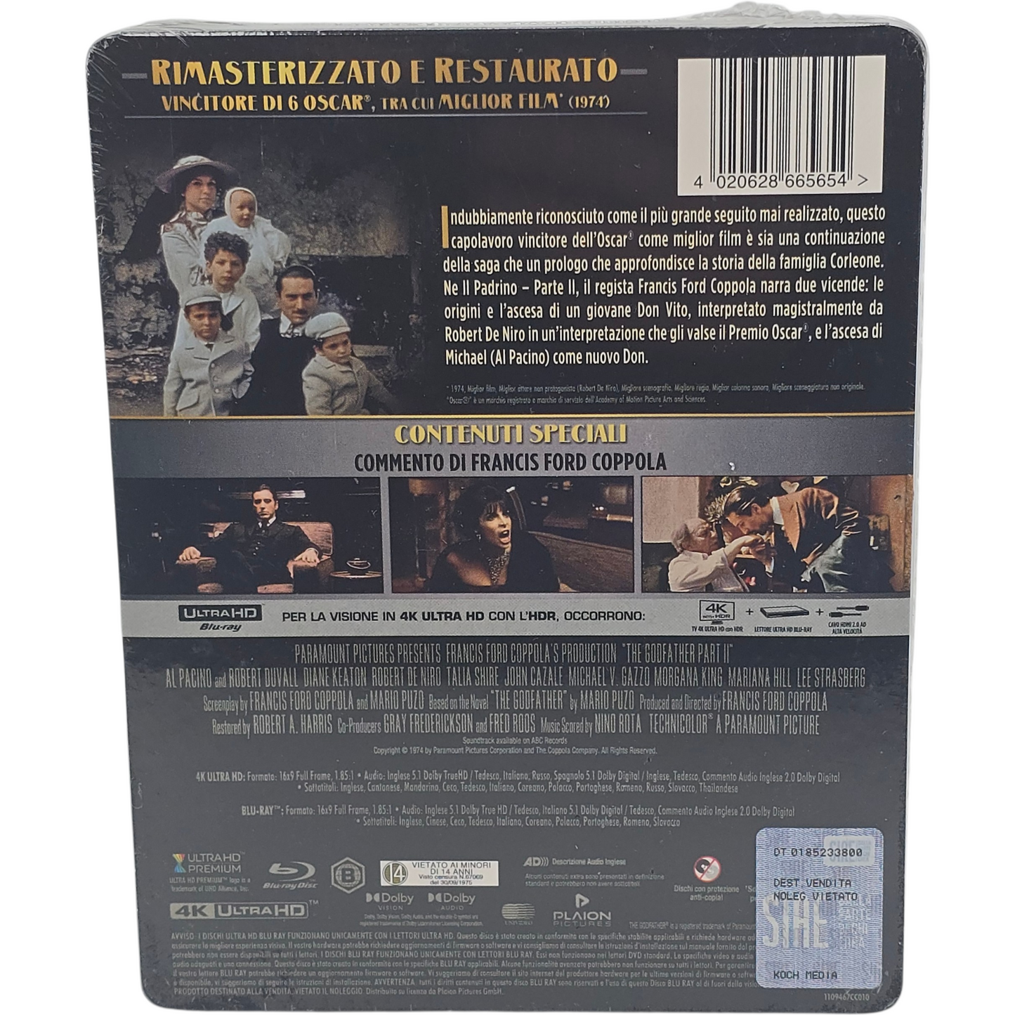 The Godfather:Part II:Steelbook 4K Ultra HD +Blu-ray Al Pacino, Robert De Niro B