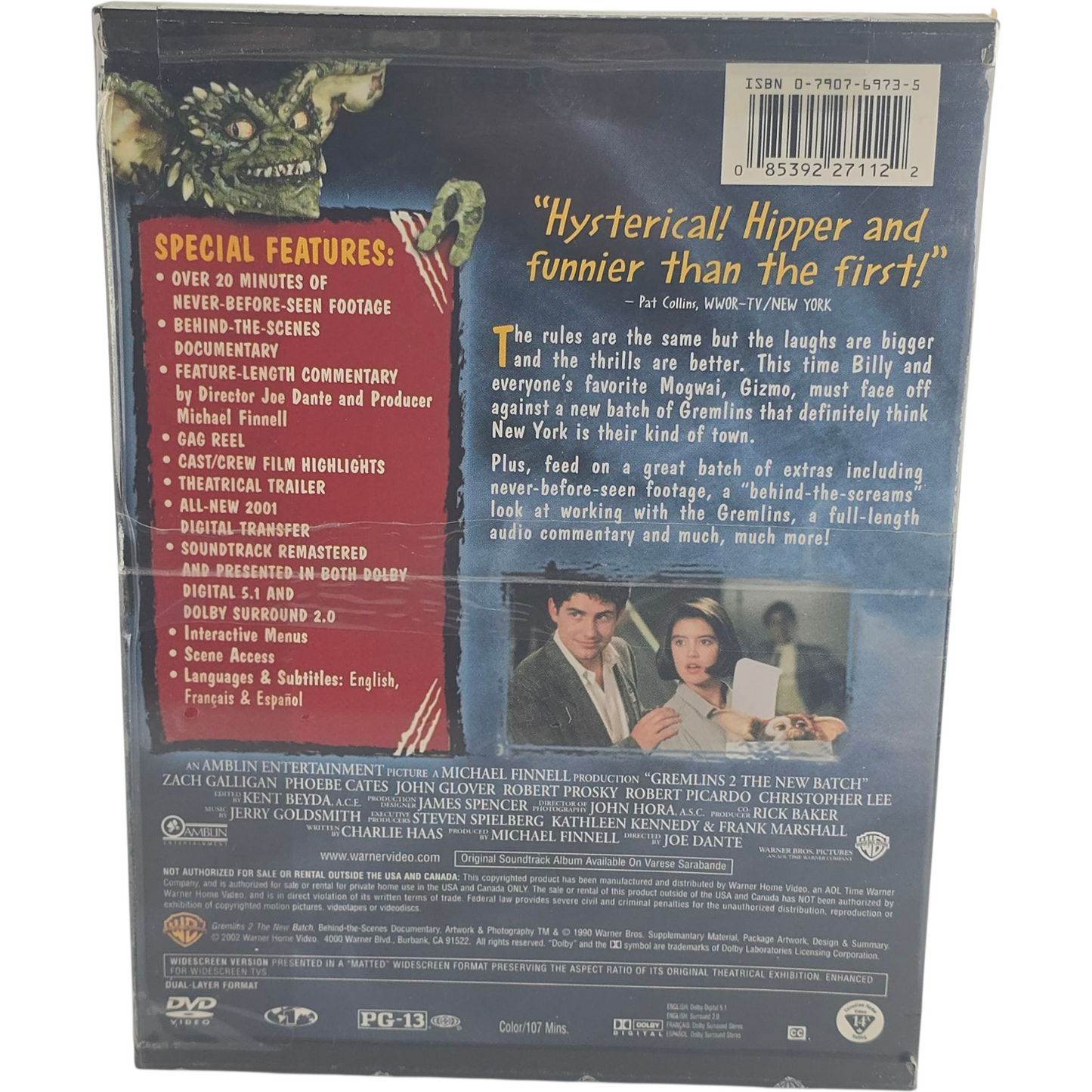 Gremlins 2: The New Batch DVD Snap Case  Joe Dante Zone 1 US Import