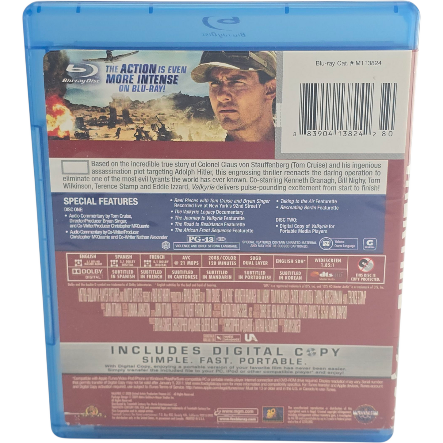 Valkyrie Blu-ray Tom Cruise, Kenneth Branagh Zone 1 US Import