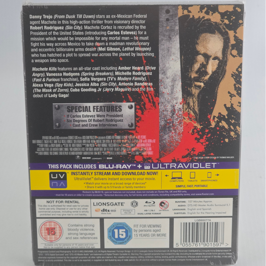 Machete Kills SteelBook Blu-ray UK Zone B Danny Trejo Mel Gibson Rodriguez