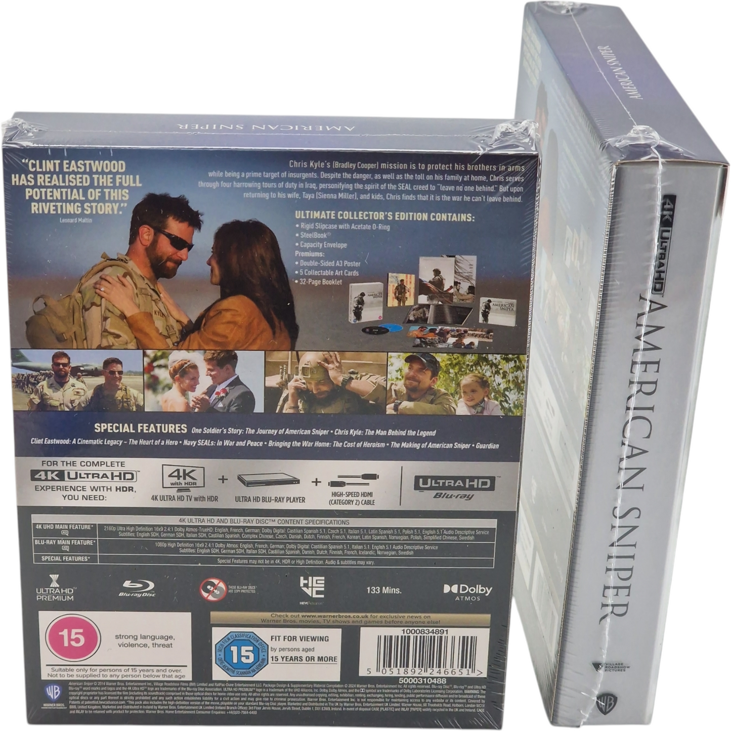 American Sniper 4K Ultra HD+Blu-ray SteelBook Collector Clint Eastwood,Bradley Cooper B