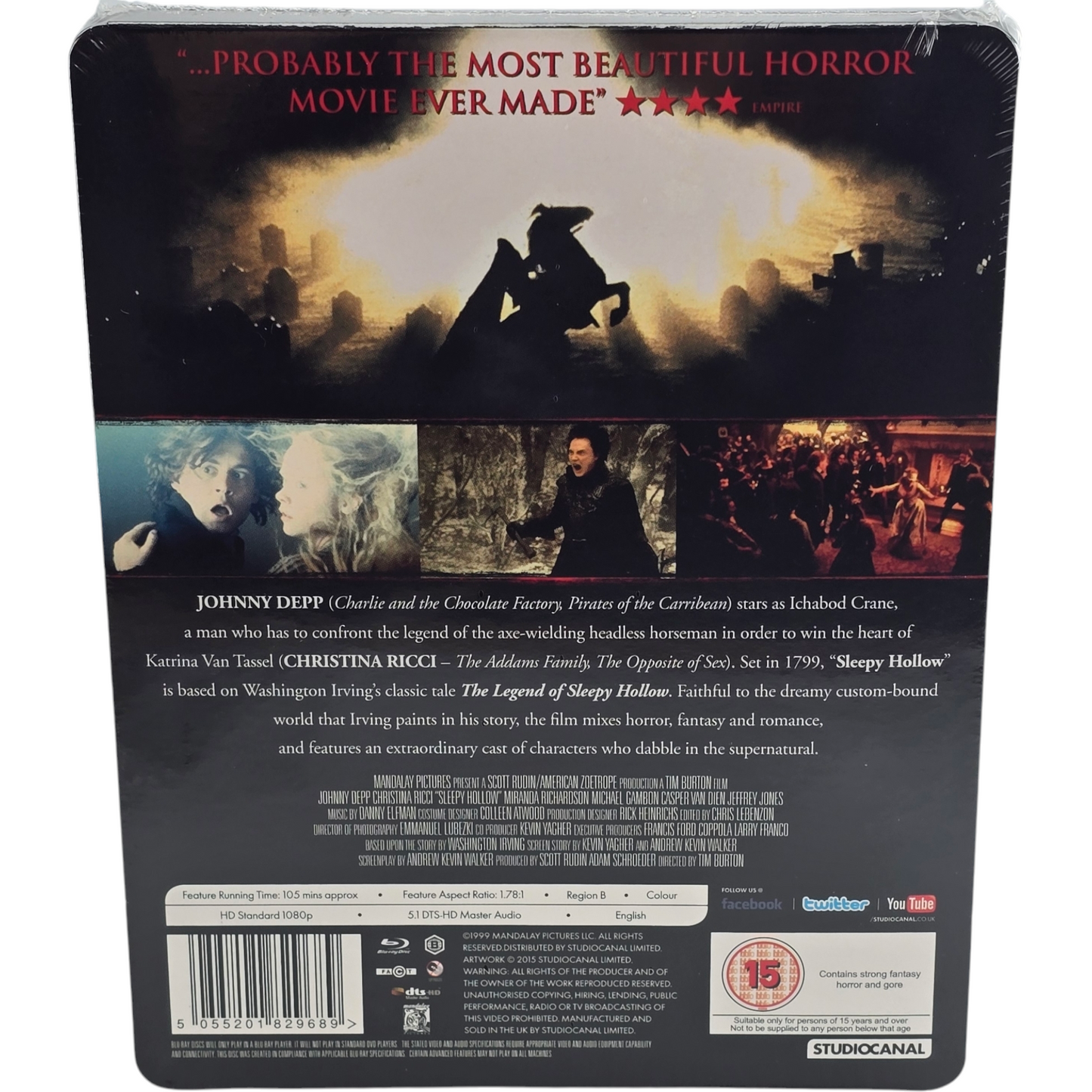 Sleepy Hollow Steelbook Blu-ray 1ère édition 2015 Zavvi 2000 Ex Johnny Depp  B